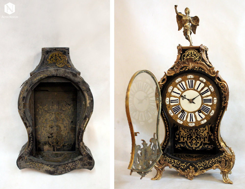 1. Renowacja zegara Boulle 1. Renowacja zegara Boulle